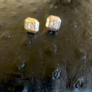 Vintage Avon silver tone crystal earrings.